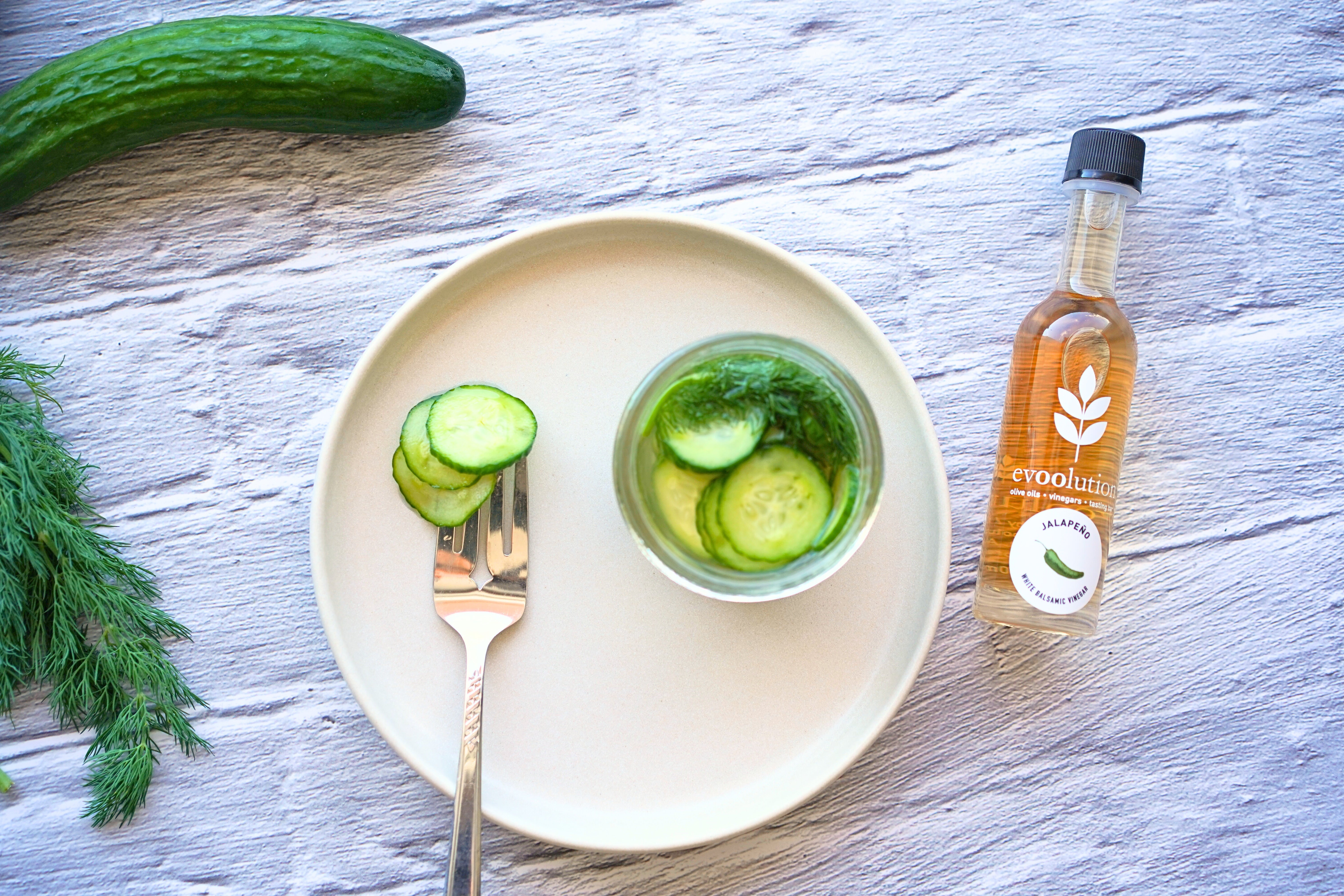 Jalapeño Balsamic Quick Pickled Cucumbers – Evoolution