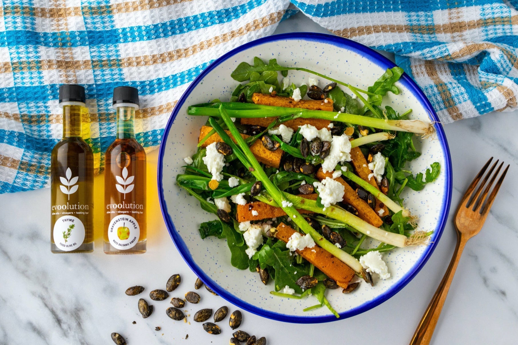 Thyme Olive Oil and Gravenstein Apple Balsamic Squash Salad – Evoolution