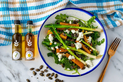 Thyme Olive Oil and Gravenstein Apple Balsamic Squash Salad