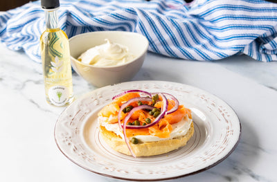 Smoked Salmon Bagels with Tarragon Balsamic Cream Cheese