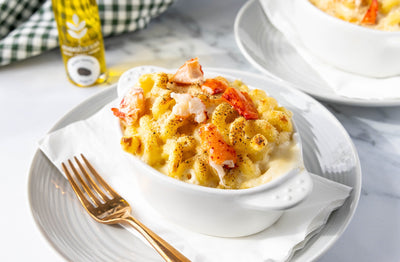 Lobster Mac & Cheese with Black Truffle Olive Oil