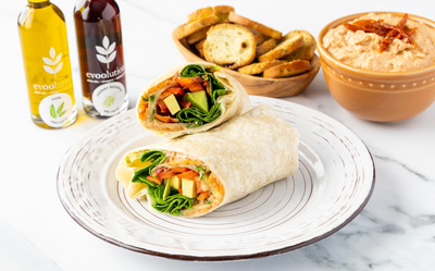 Veggie Wraps with Sage Olive Oil Bean Dip