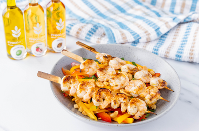 Mango Salad & Coconut Shrimp with Persian Lime Olive Oil, Lychee Balsamic, and Coconut Balsamic