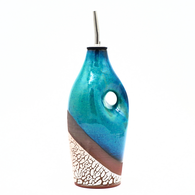 Teal Ceramic Cruet by Lilach Lotan