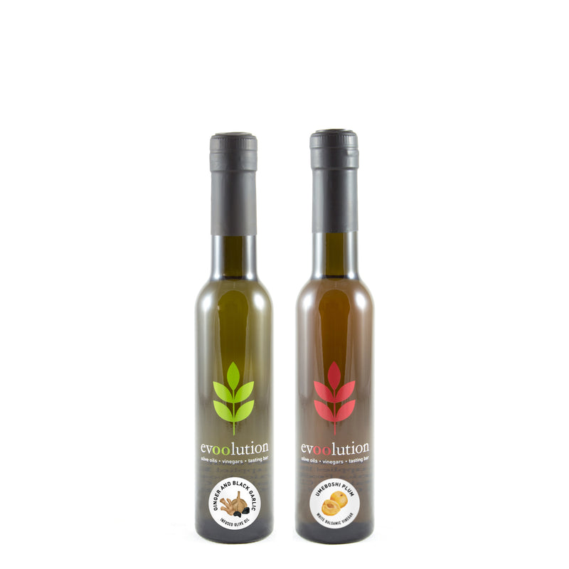 Ginger and Black Garlic Olive Oil + Umeboshi Plum Balsamic